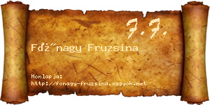 Fónagy Fruzsina névjegykártya